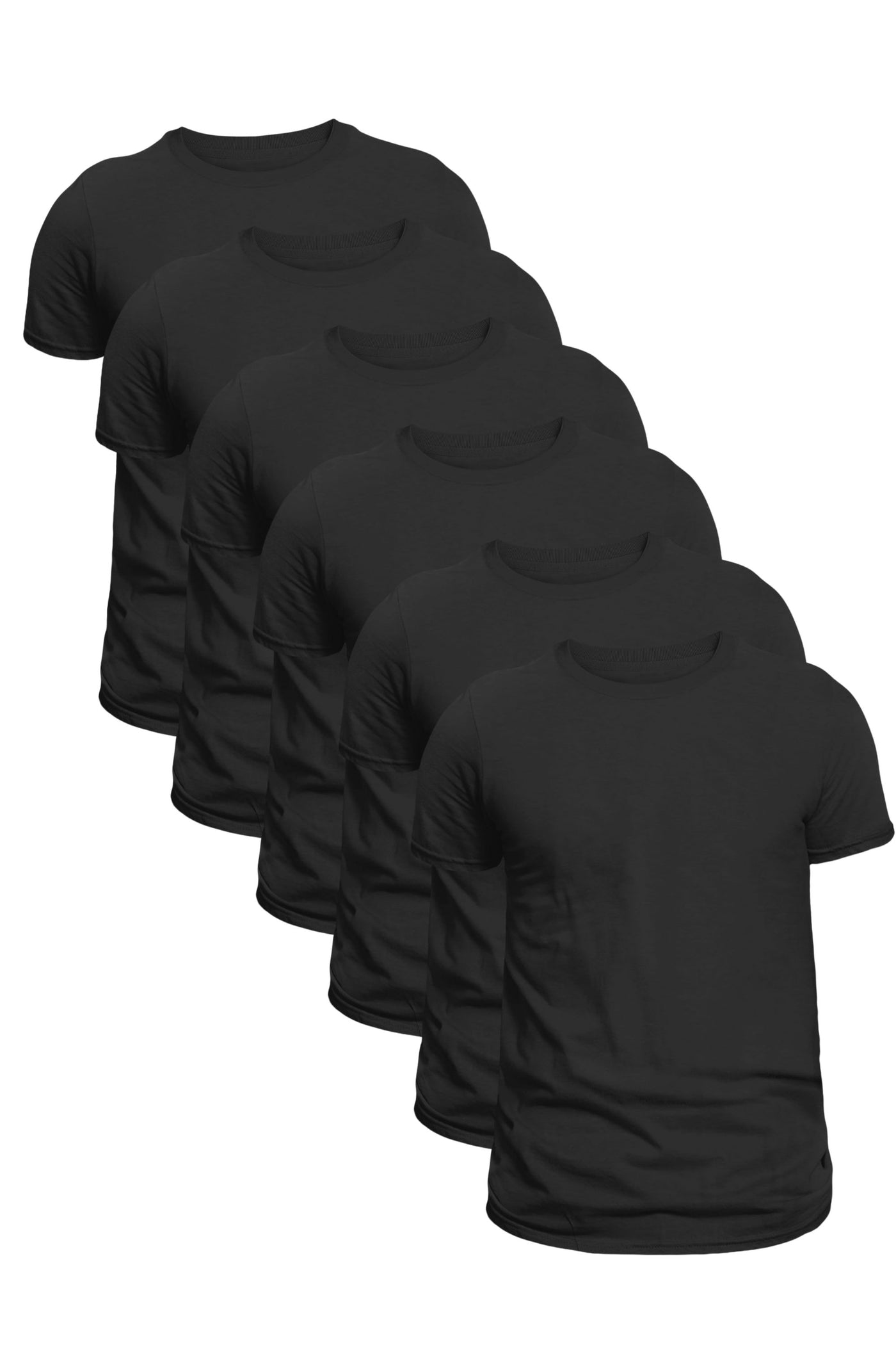 6-Pack Unisex Short Sleeve Black T-Shirts | Sustainable Everyday Classic Fit