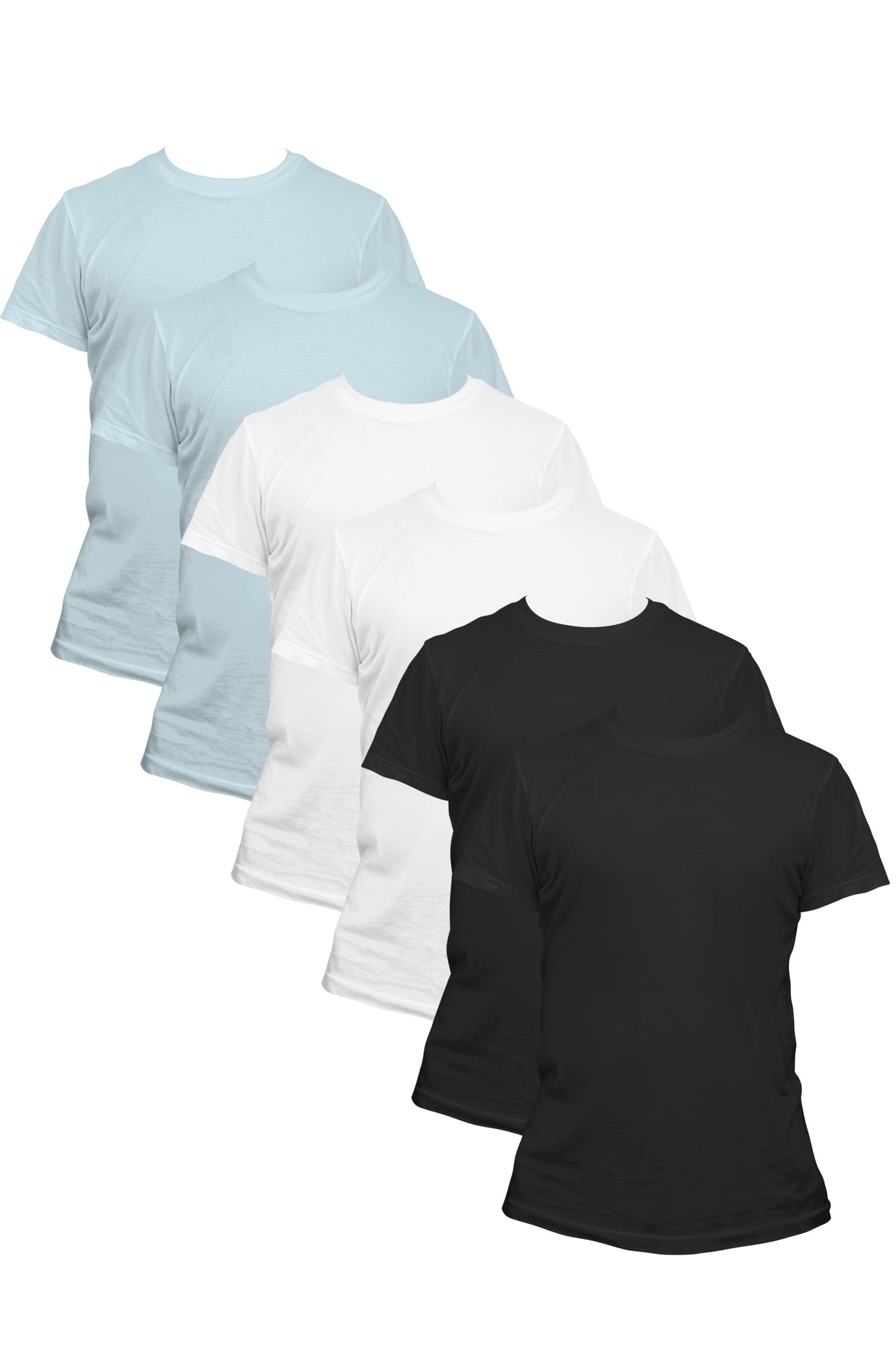 6-Pack Women's Short Sleeve Sky Blue-White-Black | Organic Cotton, Fair Trade & Timeless