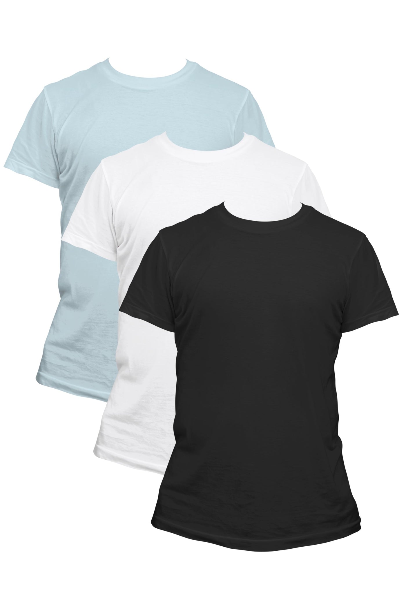 3-Pack Women's Short Sleeve Sky Blue-White-Black | Organic Cotton, Fair Trade & Timeless