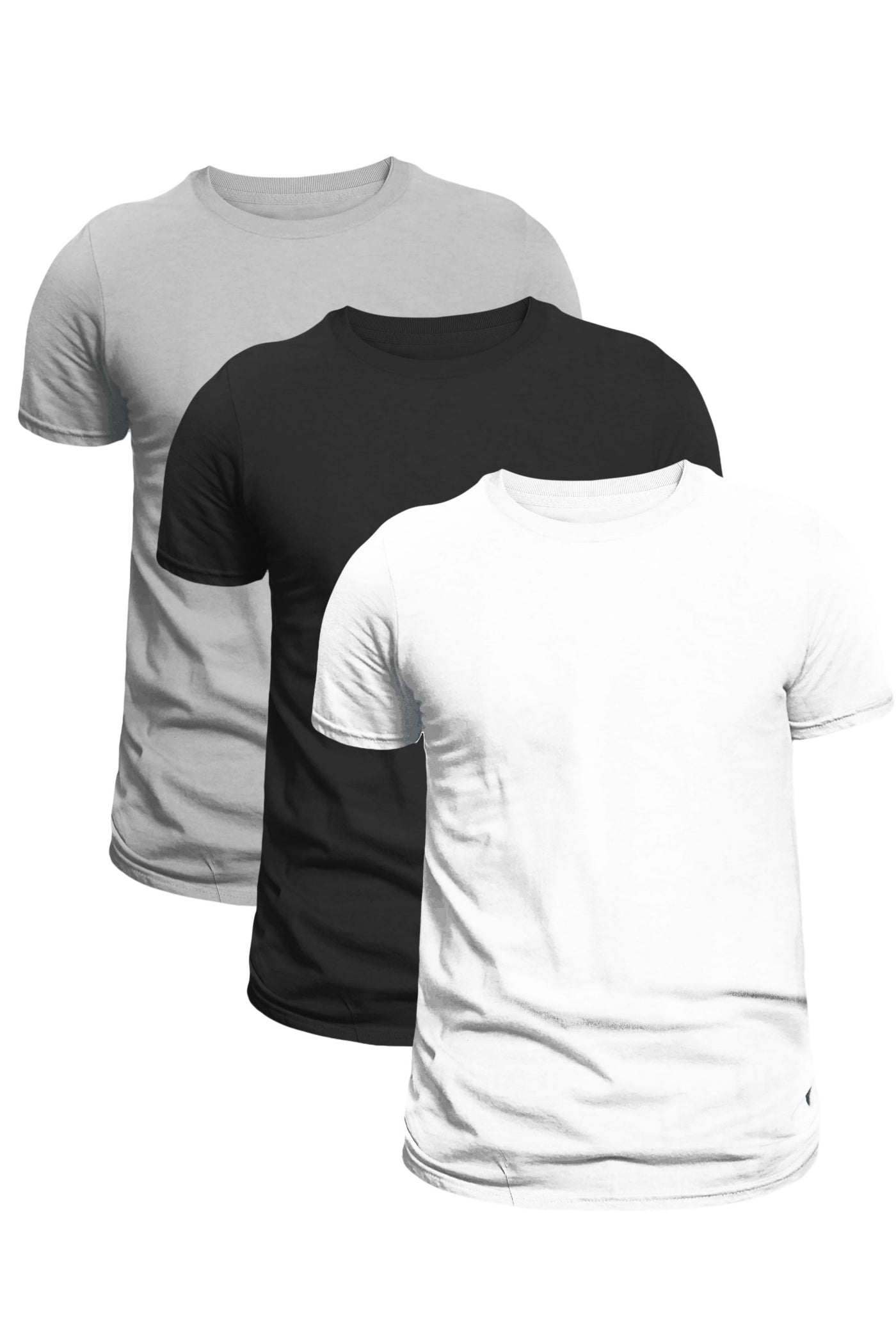 3-Pack Unisex Short Sleeve Grey-Black-White T-Shirts | Sustainable Everyday Casual Wear