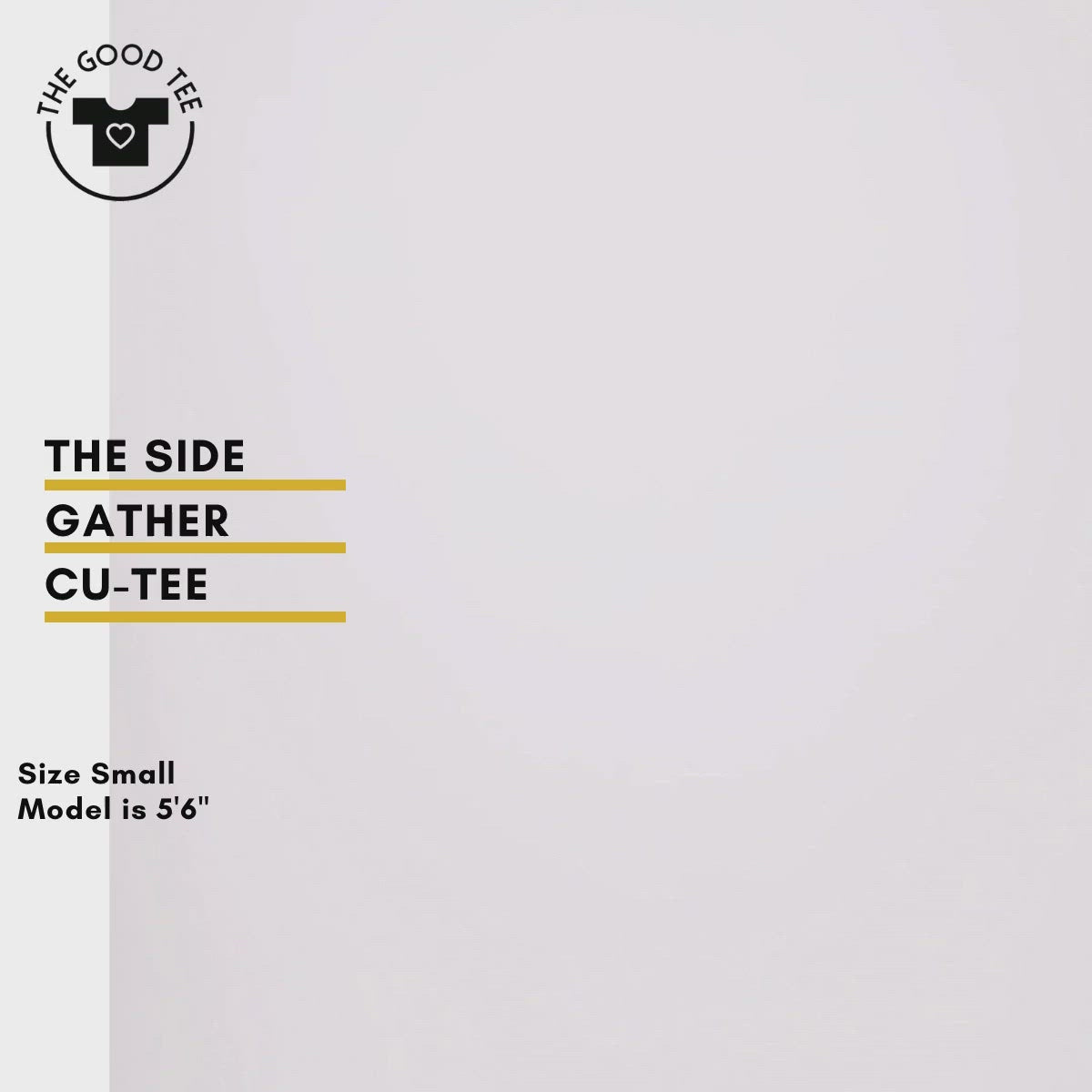 the side gather tee organic cotton certified