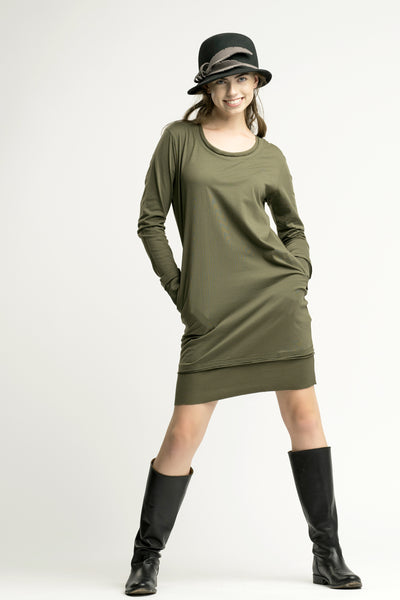 organic cotton Olive green dress