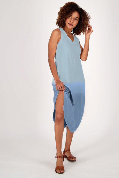 midi dress for women in blue