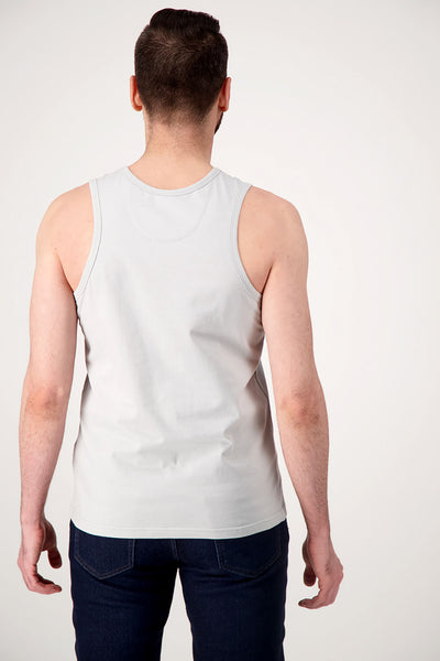grey organic cotton sleeveless top for men